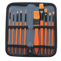 Pennello in setola - per acrilico - astuccio 10 pennelli assortiti - Dom 12391