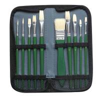 Pennello in setola - per olio - astuccio 10 pennelli assortiti - Dom - 12392 - 8004957123920 - DMwebShop