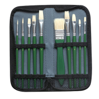 Pennello in setola - per olio - astuccio 10 pennelli assortiti - Dom - 12392 - 8004957123920 - DMwebShop
