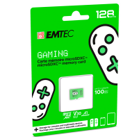mSD - 128 Gb - UHS-I U3 V30 A1 Gaming - Verde - Emtec - ECMSDM128GXCU3G - 3126170175939 - DMwebShop