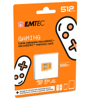 mSD - 512 Gb - UHS I U3 V30 A2 Gaming - Arancione - Emtec - ECMSDM512GXCU3G - 3126170175991 - DMwebShop