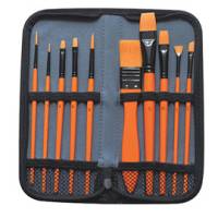 Pennello in setola per acrilico astuccio 10 pennelli assortiti - 29105