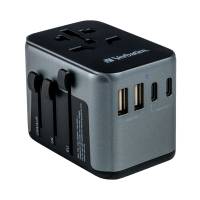 Adattatore da viaggio UTA-03 PD30W - QC - 2xUSB - 2xType-C - Verbatim - 49545 - 23942495451 - DMwebShop