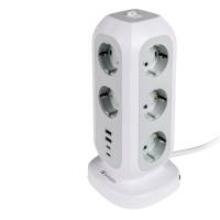 Torre di Alimentazione Multi-Spina EUPT-01 con 2 x USB-C - 2 x USB-A - Verbatim - 49547 - 23942495475 - DMwebShop