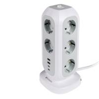 Torre di Alimentazione Multi-Spina EUPT-01 con 2 x USB-C - 2 x USB-A - Verbatim - 49547 - 23942495475 - DMwebShop