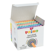 Gessetti tondi - Ø 9 x 80 mm - colorati - Scatola 100 gessetti tondi - Primo 012GC100R
