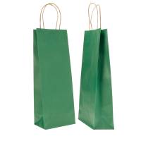 Portabottiglie in carta maniglie cordino - 14 x 9 x 38 cm - verde - conf. 20 sacchetti - Mainetti Bags - 072239 - 8029307072239 - DMwebShop