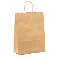 Shopper in carta maniglie cordino - 22 x 10 x 29 cm - avana - conf. 25 sacchetti - Mainetti Bags