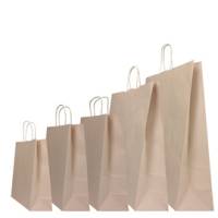 Shopper Twisted maniglie cordino 22 x 10 x 29 cm carta kraft sabbia Mainetti Bags - 3483