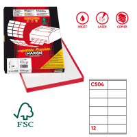 Etichetta adesiva C504 - permanente - 105 x 48 mm - 12 etichette per foglio - bianco - scatola 100 fogli A4 - Markin - X210C504 - 8007047021892 - DMwebShop