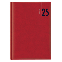Agenda settimanale 2024 - copertina in carta imbottita - 17 x 24 cm - rosso - No Brand