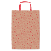 Shopper natale - 26 x 12 x 36 cm - carta kraft - fantasia stelline - rosso - Rex Sadoch - SDF26260F - 8006715240634 - DMwebShop