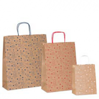 Shopper natale - 26 x 12 x 36 cm - carta kraft - fantasia stelline - colori assortiti - Rex Sadoch - SDF26ASSSTE - 8006715241297 - DMwebShop