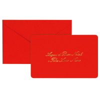 Biglietto natale con busta - 9 x 14 cm - stampa oro - rosso - conf. 100 pezzi - Rex Sadoch - 2107 - 8004999021079 - DMwebShop