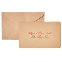 Biglietto natale con busta - 9 x 14 cm - stampa oro - avana - conf. 100 pezzi - Rex Sadoch - 21344 - 8004999213443 - DMwebShop