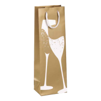 Portabottiglie natale - 37 x 12 x 9 cm - carta patinata - fantasia oro - Rex Sadoch - SDN12177F - 8006715236835 - DMwebShop