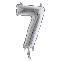 Palloncino - numero 7 - H 36 cm - mylar - argento - Big Party - 42847 - 8020834428476 - DMwebShop