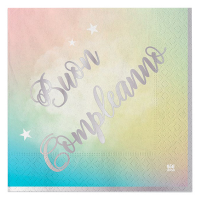 Tovagliolo Soft Rainbow - Buon Compleanno - 33 x 33 cm - carta - conf. 20 pezzi - Big Party - 74294 - 8020834742947 - DMwebShop