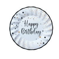 Piatto Happy Birthday - Ø 20 cm - carta - conf. 8 pezzi - Big Party - 74545 - 8020834745450 - DMwebShop