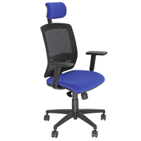 Poltrona semidirezionale Molly MLAPG - con braccioli regolabili e poggiatesta - blu - Unisit - MLAPG/BRF/SB - DMwebShop