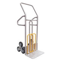Carrello saliscale - 50 x 40 x 132 cm - max 280 kg - acciaio - grigio-giallo - Tecnotelai