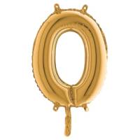 Palloncino - numero 0 - H 36 cm - mylar - oro - Big Party - 42700 - 8020834427004 - DMwebShop