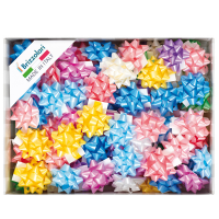 Stelle di nastro liscio 6800 - 10 mm x Ø 5 cm - colori assortiti primavera - conf. 100 pezzi - Brizzolari - 00163399 - 8031653028723 - DMwebShop