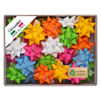 Stelle di nastro similpaper - 20 mm x Ø 9 cm - colori assortiti primavera - conf. 70 pezzi - Brizzolari - 00221599 - 8031653146526 - DMwebShop