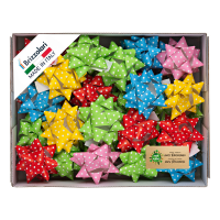 Stelle di nastro ecocarta - 20 mm x Ø 9 cm - fantasie assotite - conf. 36 pezzi - Brizzolari - 02466798 - 8031653516725 - DMwebShop
