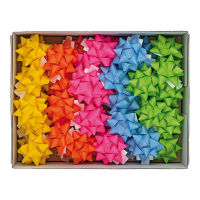 Stelle di nastro ecocolor - 20 mm x Ø 9 cm - colori assortiti primavera - conf. 36 pezzi - Brizzolari - 02466899 - 8031653515971 - DMwebShop