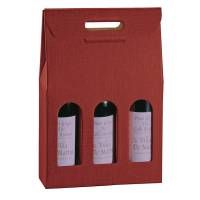 Scatola - 3 bottiglie - 27 x 9 x 38,5 cm - cartone seta - bordeaux - conf. 5 pezzi - Scotton - 36109C - 8007402361090 - DMwebShop