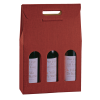 Scatola - 3 bottiglie - 27 x 9 x 38,5 cm - cartone seta - bordeaux - conf. 5 pezzi - Scotton - 36109C - 8007402361090 - DMwebShop