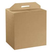 Scatola panettone e bottiglia 28 x 20 x 35 cm cartone liscio avana - 29347