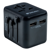 Adattatore viaggio UTA-02 con 2 x USB-A - Verbatim - 49543 - 23942495437 - DMwebShop