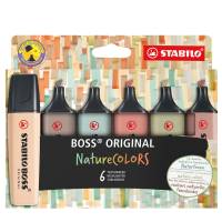 Evidenziatori Stabilo Boss NatureColors - tratto 2 + 5 mm - colori assortiti - astuccio 6 pezzi - Stabilo - 70/6-2-2 - 4006381603140 - DMwebShop