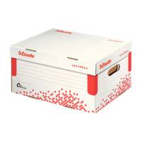 Scatola container Speedbox - Small - 25,2 x 35,5 cm - dorso 19,3 cm - bianco e rosso - conf. 15 pezzi - Esselte - 623911 - 4049793026015 - DMwebShop