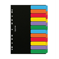Separatore - 12 tasti neutri colorati - cartoncino 240 gr - A4 - multicolore - Esselte - Dox - D26612 - 5028252489775 - DMwebShop