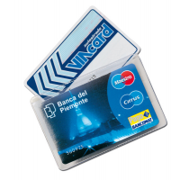 Portacard Cristalcard per 2 tessere - 9,7 x 6,3 cm - conf. 100 pezzi - Alplast 999