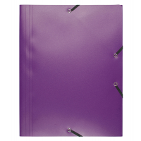 Cartellina 3 lembi - con elastici - PPL - 24 x 32 cm - viola - Exacompta 55918E