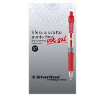 Penna a sfera a scatto con inchiostro gel - punta fine 0,7 mm - rosso - conf. 12 pezzi - Starline - STL1210. - 8025133023735 - DMwebShop