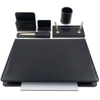 Servizio scrittoio Classic - similpelle - 6 componenti - nero - City Time - 121-N - 8002787001210 - DMwebShop