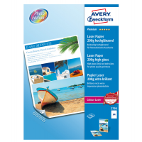 Carta laser - A4 - 200 gr - effetto extra glossy - bianco - conf. 100 fogli - Avery 2798