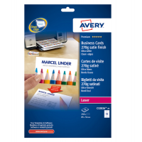Biglietti da visita - 85 x 54 mm - 270 gr - effetto satinata bianco - conf. 25 fogli da 10 biglietti - Avery - C32026-25 - 4004182029602 - DMwebShop