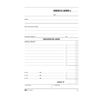Blocco ordine di lavoro - 50 fogli 2 copie autoricalcanti - 23 x 15 cm - Edipro E5663A