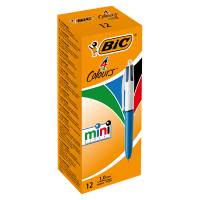 Penna a sfera a scatto multifunzione 4 Colours Mini - punta 1 mm - nero, blu, rosso, verde - conf. 12 pezzi - Bic - 895958 - 3086123277427 - DMwebShop