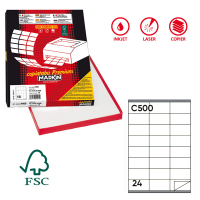 Etichetta adesiva C500 - permanente - 70 x 36 mm - 24 etichette per foglio - bianco - scatola 100 fogli A4 - Markin 210C500
