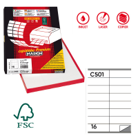 Etichetta adesiva C501 - permanente - 105 x 36 mm - 16 etichette per foglio - bianco - scatola 100 fogli A4 - Markin - X210C501 - 8007047021670 - DMwebShop