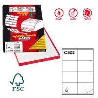 Etichetta adesiva C502 - permanente - 105 x 72 mm - 8 etichette per foglio - bianco - scatola 100 fogli A4 - Markin - X210C502 - 8007047021748 - DMwebShop