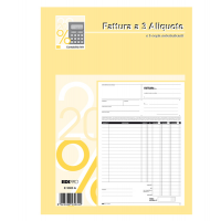 Blocco fatture 3 aliquota Iva - 50 fogli 2 copie autoricalcanti - 29,7 x 21 cm - Edipro - E5303A - 8023328530310 - DMwebShop