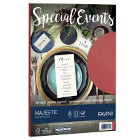 Carta metallizzata Special Events - A4 - 120 gr - rosso - conf. 20 fogli - Favini - A69C154 - 8007057617313 - DMwebShop